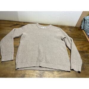 OuterKnown Sweater Mens XL Beige Eastbank Crew Neck Pullover Wool Blend